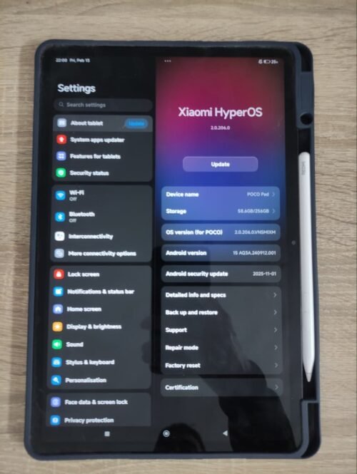 تابلت xiaomi poco pad - شاشة 12.5 بوصة بدقة 2K و 120 هرتز - مساحة 256 جيجا - 12 جيجا رام